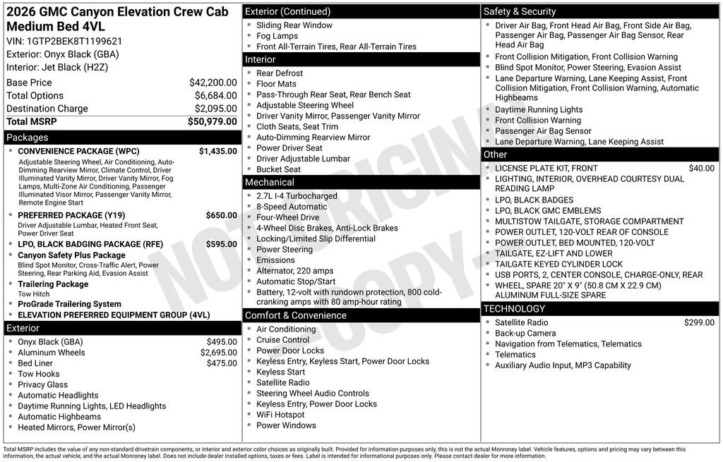 New 2026 GMC Canyon Elevation w/ Convenience Package AWD/4WD image 47