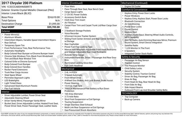 Used 2017 Chrysler 200 Limited Platinum image 43