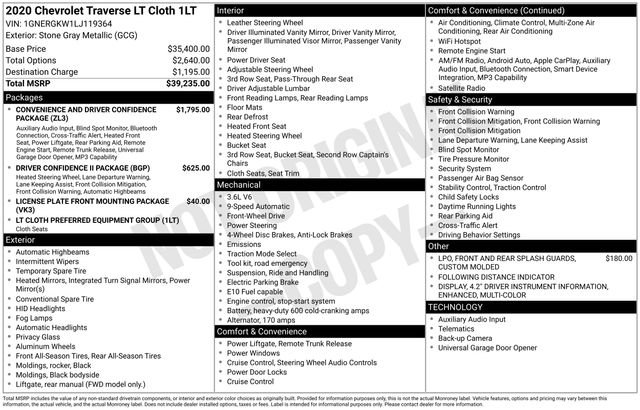 Certified 2020 Chevrolet Traverse LT FWD image 5