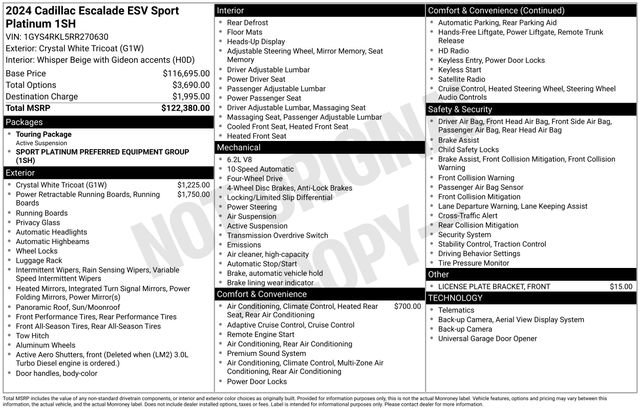 Used 2024 Cadillac Escalade ESV Sport Platinum AWD/4WD image 29