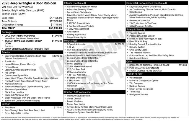 Used 2023 Jeep Wrangler Unlimited Rubicon w/ Cold Weather Group AWD/4WD image 38