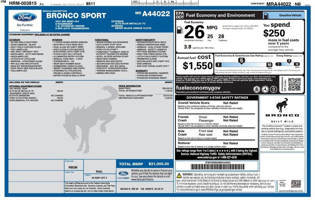 Used 2021 Ford Bronco Sport Big Bend AWD/4WD image 3