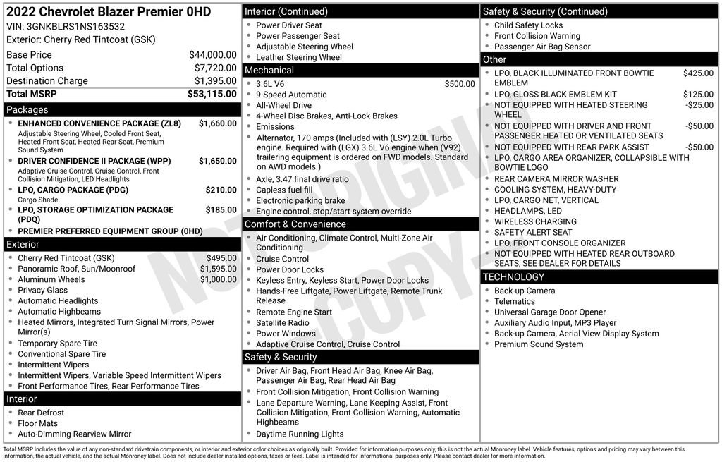 Used 2022 Chevrolet Blazer Premier w/ Enhanced Convenience Package image 32