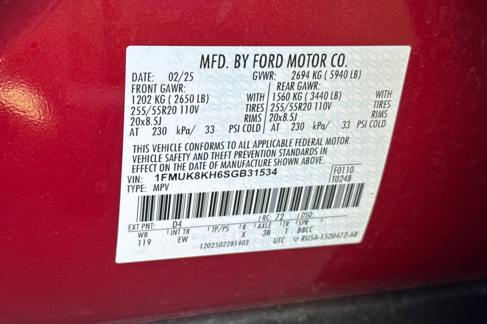 Certified 2025 Ford Explorer ST-Line AWD/4WD image 29