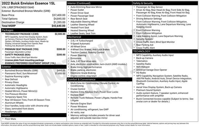 Used 2022 Buick Envision Essence w/ Technology Package I AWD/4WD image 48