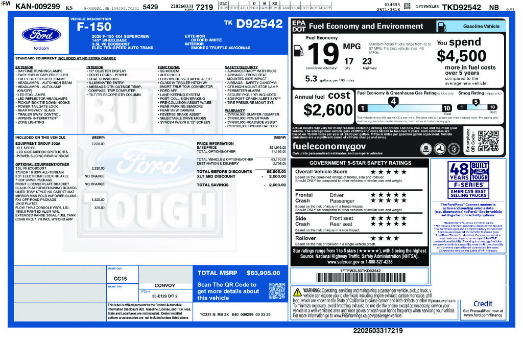 New 2026 Ford F150 XLT w/ Equipment Group 302A MID AWD/4WD image 30