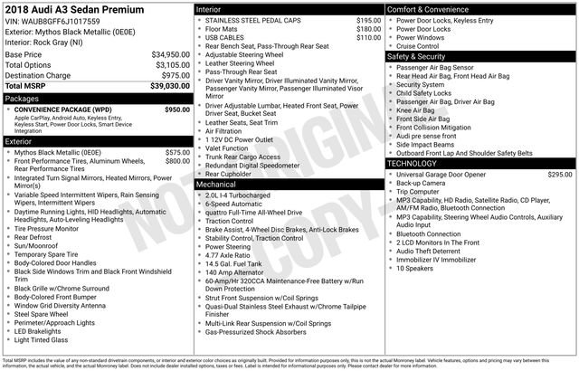 Used 2018 Audi A3 2.0T Premium w/ Convenience Package image 4