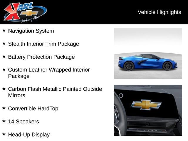 New 2026 Chevrolet Corvette Stingray Premium Conv w/ Stealth Interior Trim Package RWD image 3