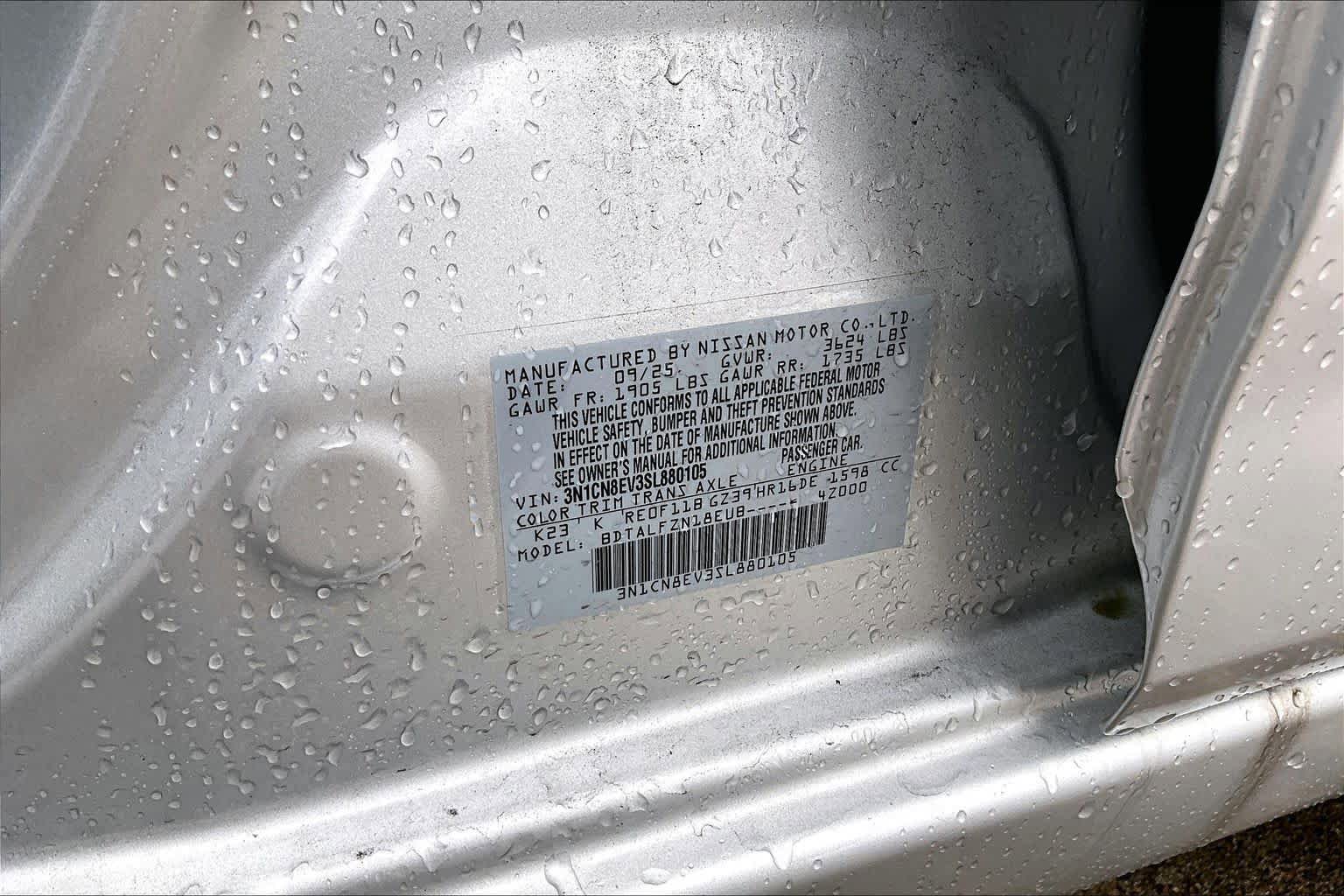 Certified 2025 Nissan Versa SV w/ Trunk Package FWD image 33