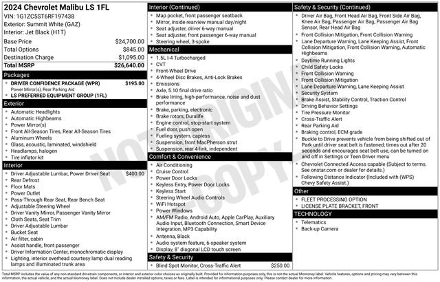 Used 2024 Chevrolet Malibu LS w/ Driver Confidence Package FWD image 33