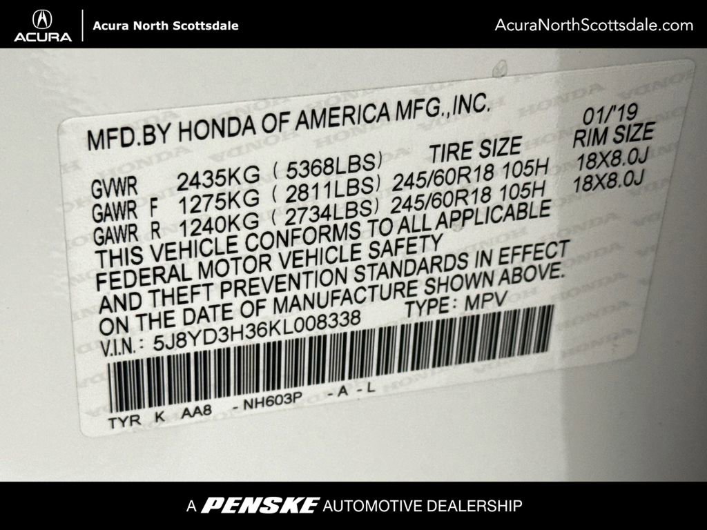 Used 2019 Acura MDX FWD image 35