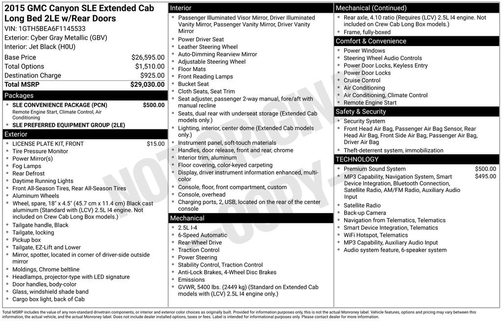 Used 2015 GMC Canyon SLE w/ SLE Convenience Package image 6