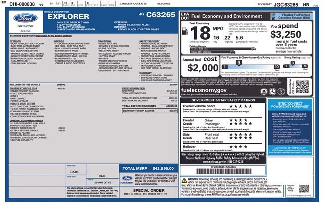 Used 2018 Ford Explorer XLT w/ Equipment Group 202A image 6