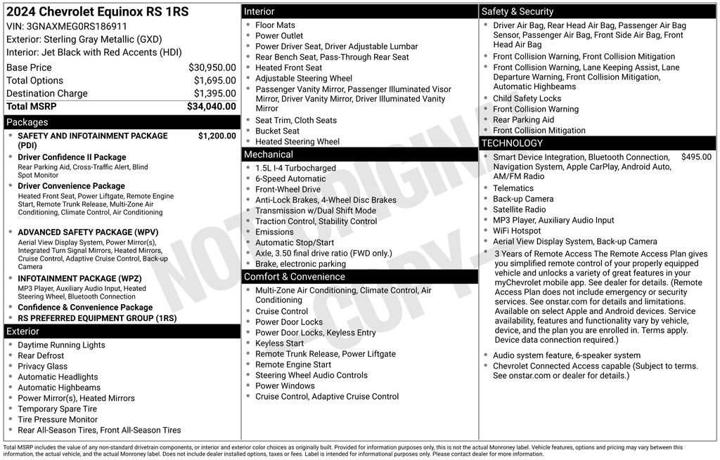 Used 2024 Chevrolet Equinox RS FWD image 52