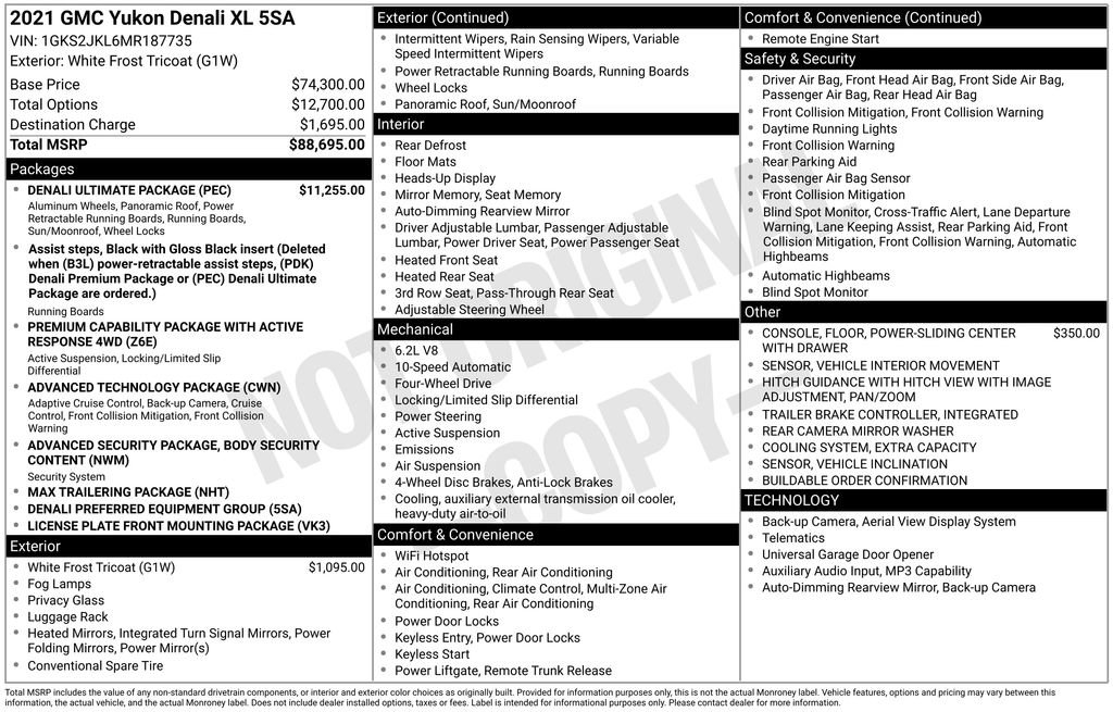 Used 2021 GMC Yukon XL Denali w/ Denali Ultimate Package AWD/4WD image 6