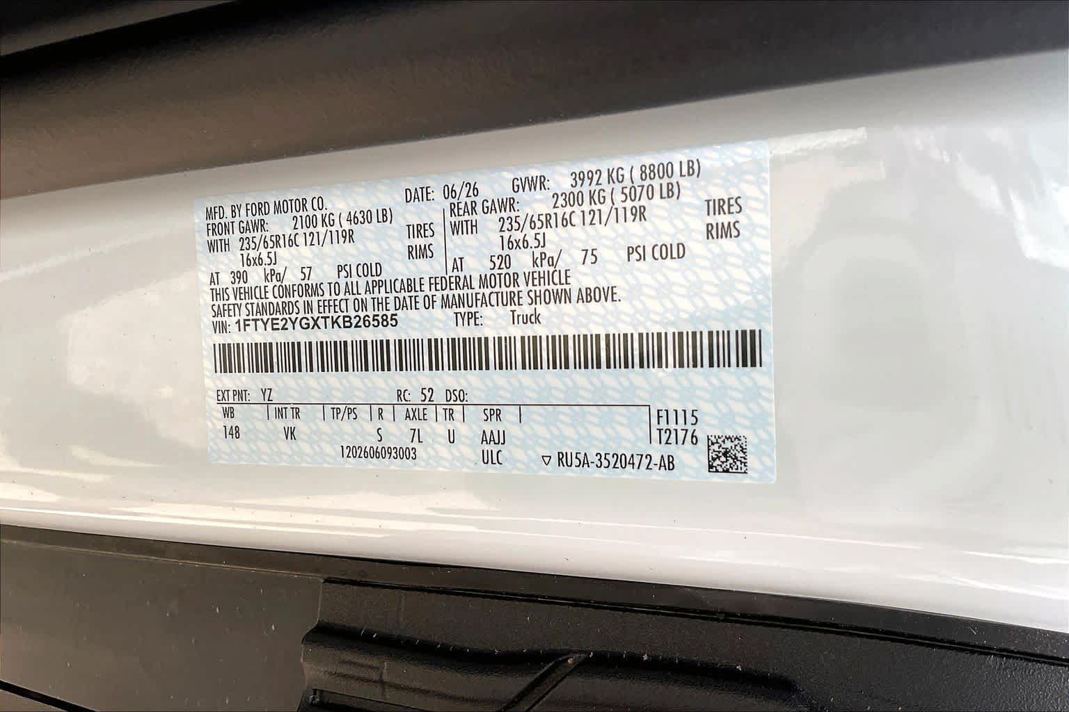 New 2026 Ford Transit 150 Low Roof AWD w/ Load Area Protection Package image 19