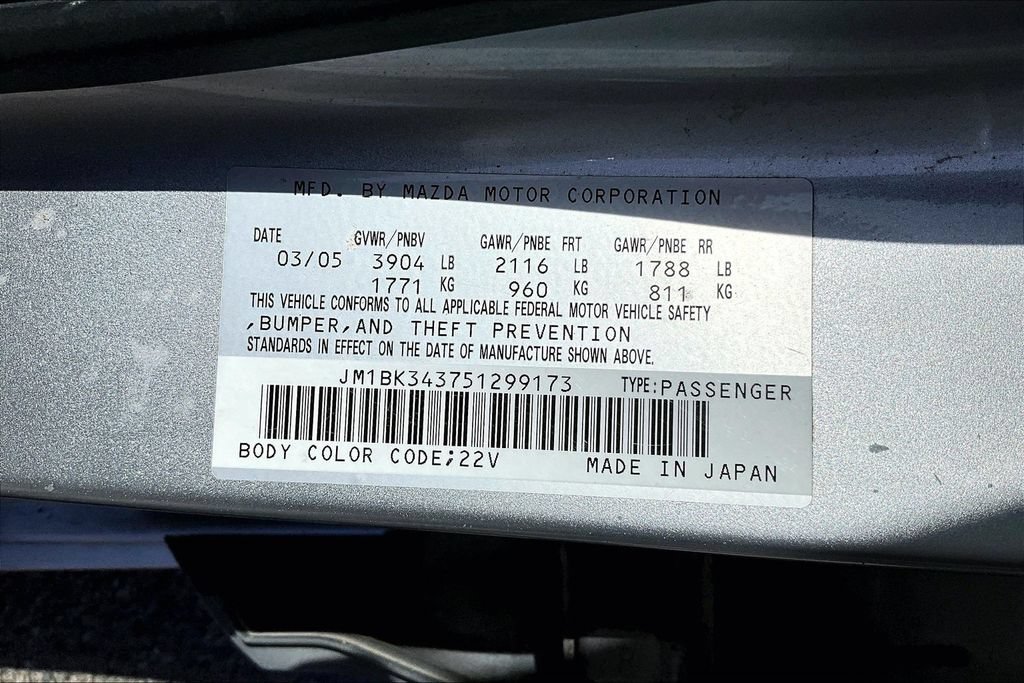 Used 2005 MAZDA MAZDA3 s FWD image 9
