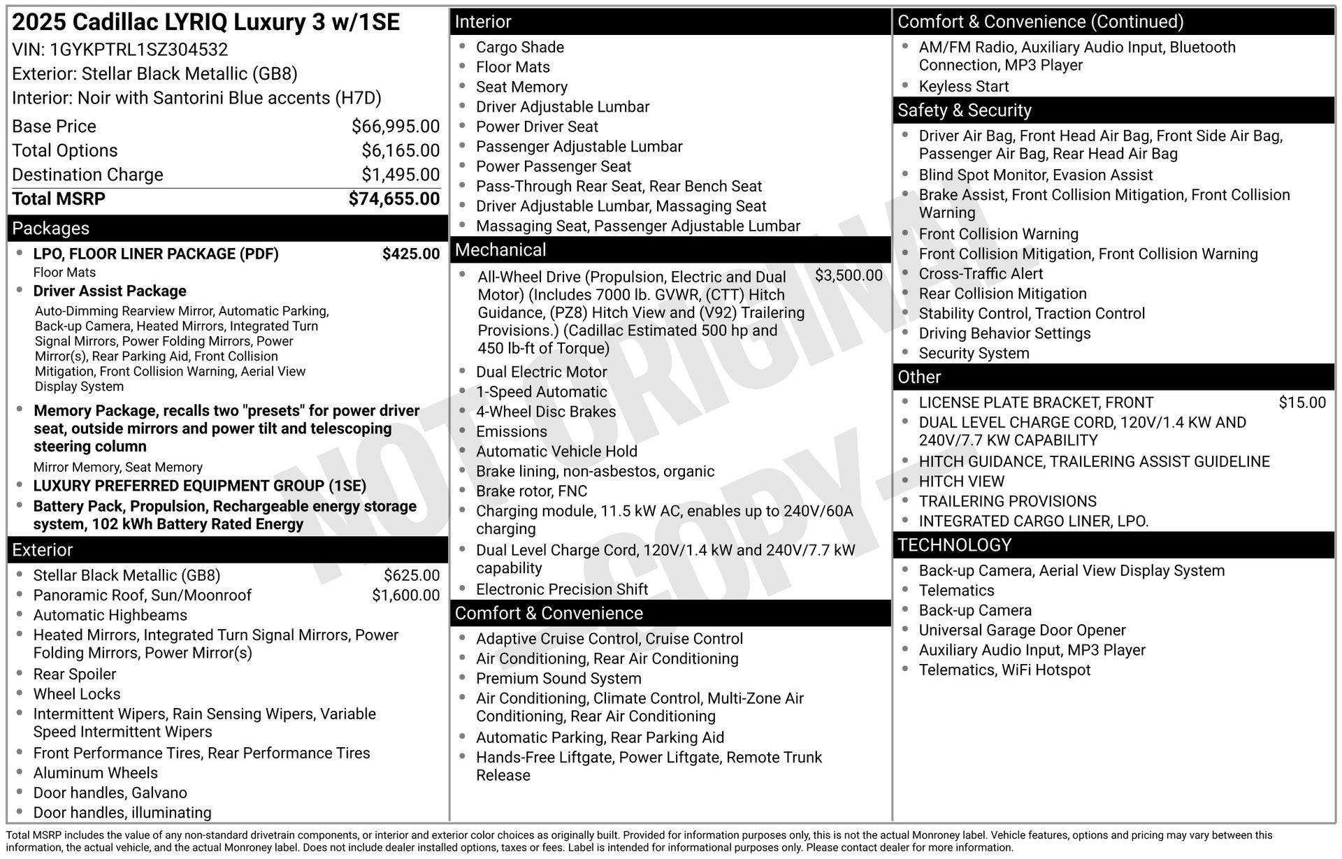 Certified 2025 Cadillac Lyriq Luxury w/ LPO, Floor Liner Package image 44