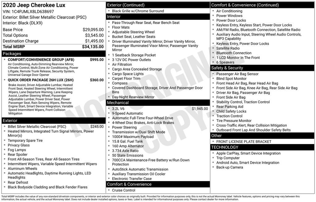 Used 2020 Jeep Cherokee Latitude Lux w/ Comfort/Convenience Group image 3