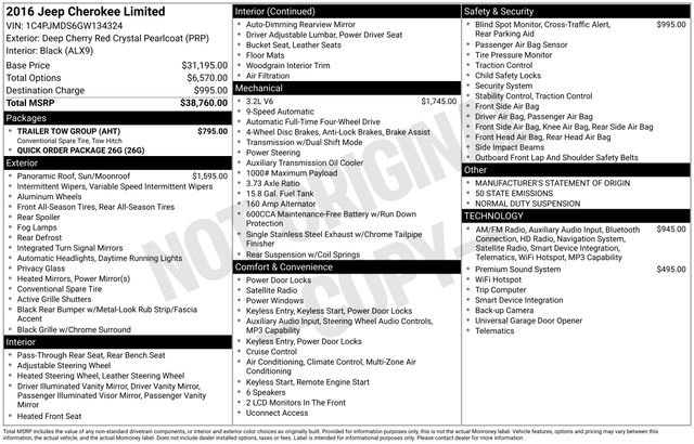 Used 2016 Jeep Cherokee Limited w/ Trailer Tow Group image 4