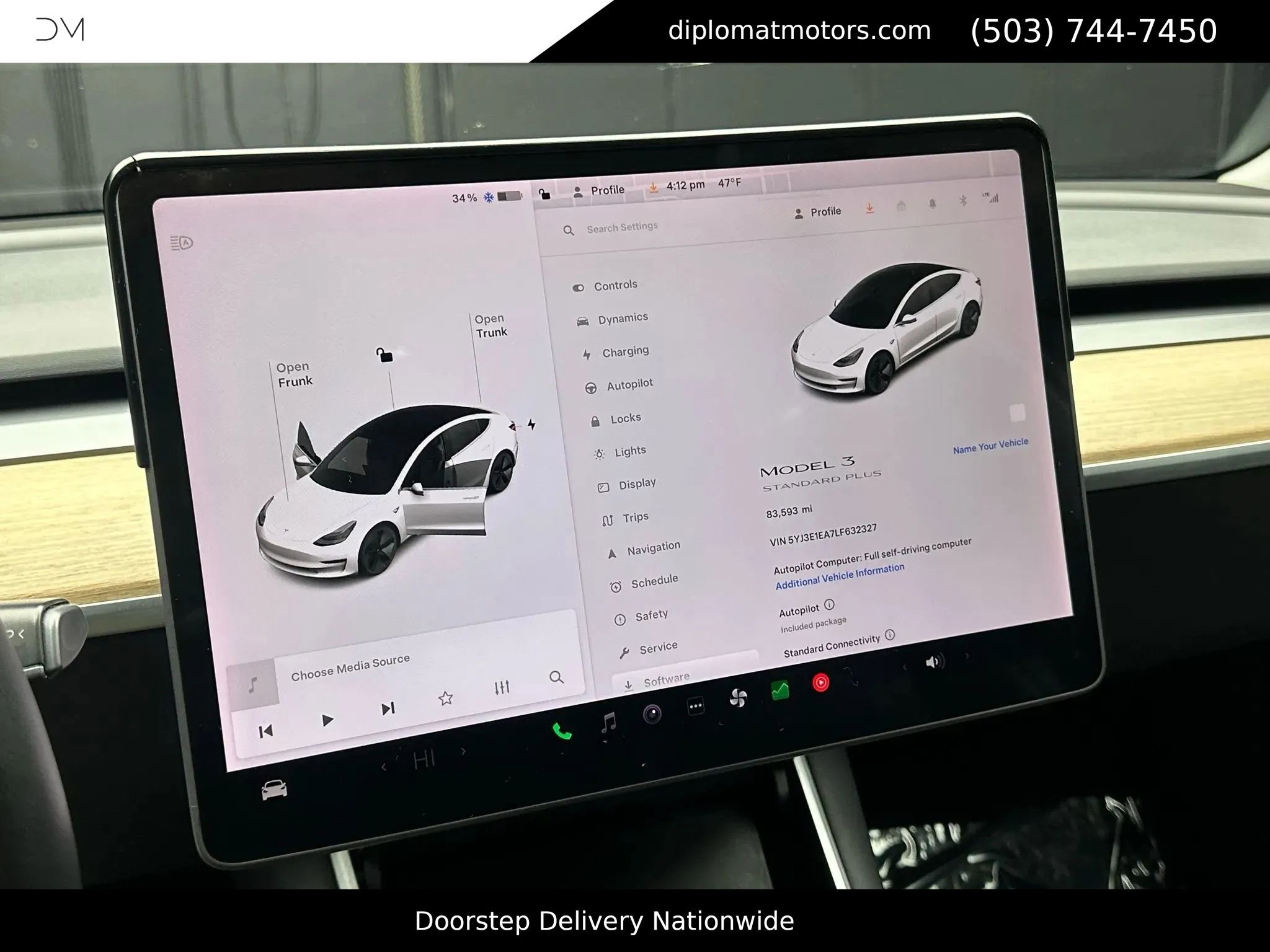 Used 2020 Tesla Model 3 Standard Range image 2