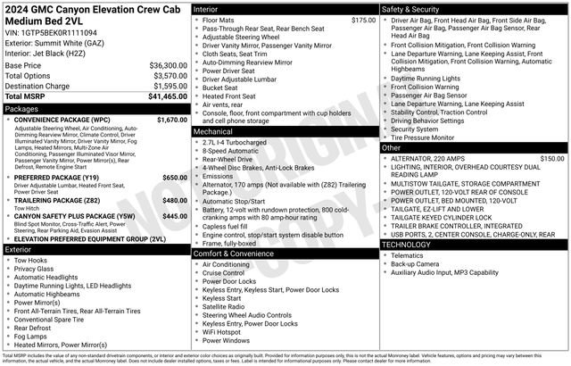 Used 2024 GMC Canyon Elevation w/ Convenience Package RWD image 7