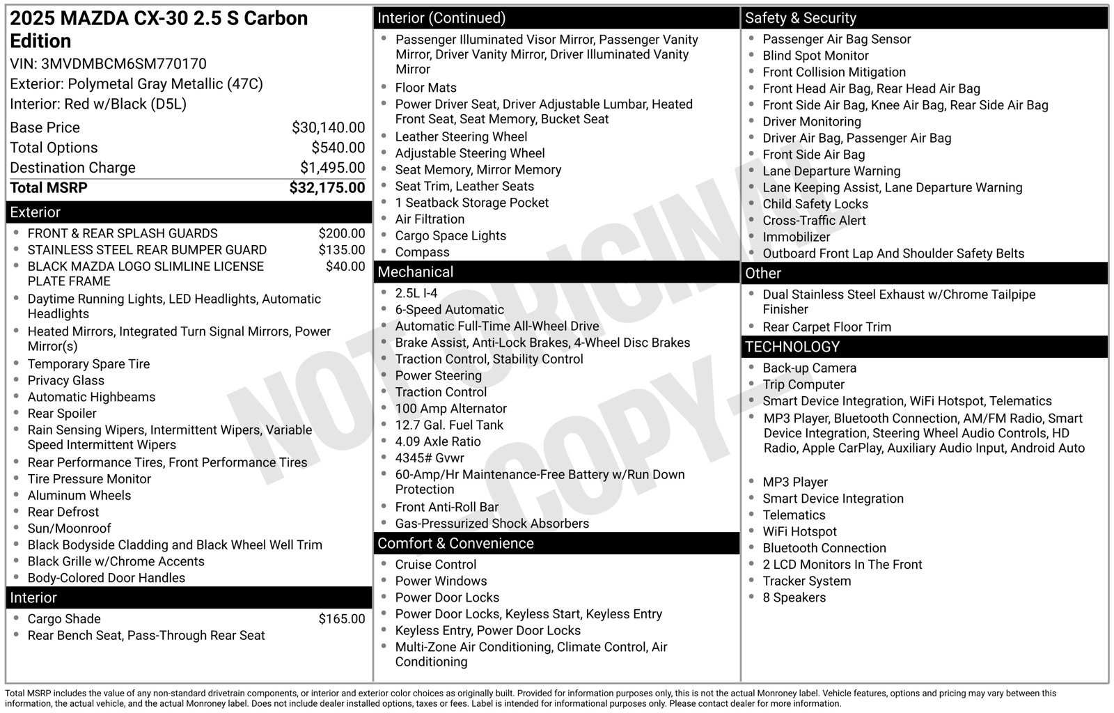 Certified 2025 MAZDA CX-30 AWD 2.5 S w/ Preferred Package image 29