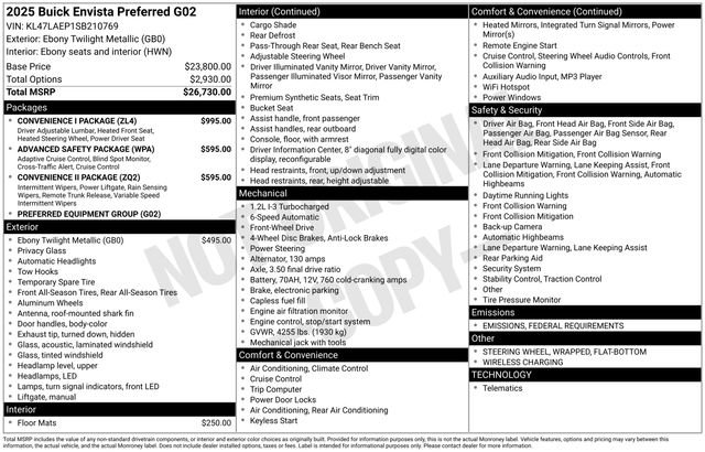 New 2025 Buick Envista Preferred w/ Convenience I Package image 3