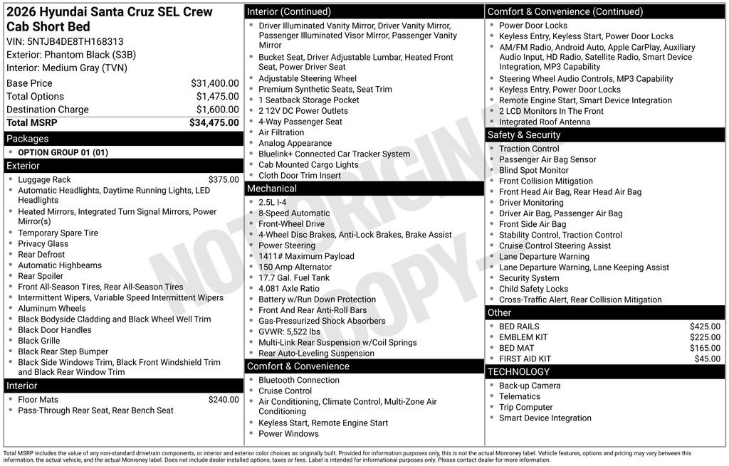 New 2026 Hyundai Santa Cruz SEL FWD image 6
