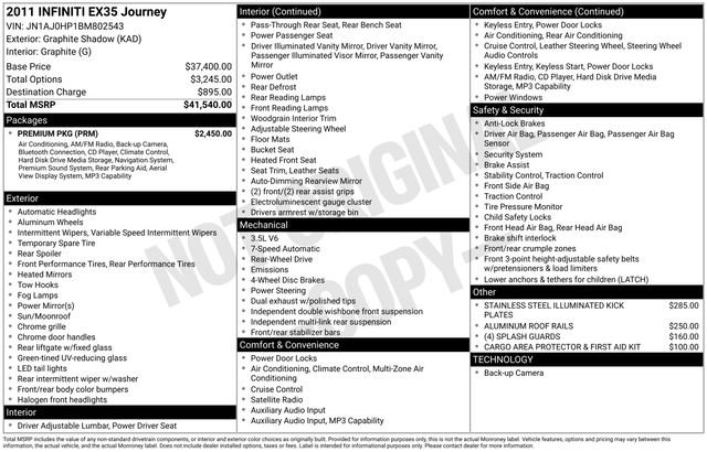 Used 2011 INFINITI EX35 Journey w/ Premium Pkg RWD video 2