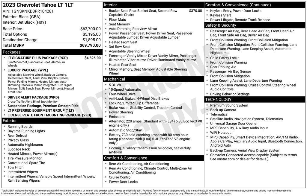 Certified 2023 Chevrolet Tahoe LT w/ LT Signature Plus Package image 4