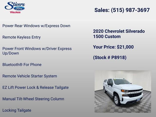 Used 2020 Chevrolet Silverado 1500 Custom w/ Custom Value Package image 39