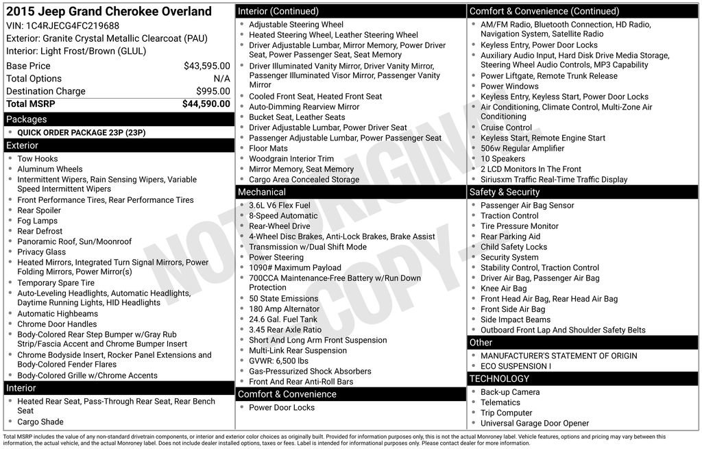 Used 2015 Jeep Grand Cherokee Overland image 26