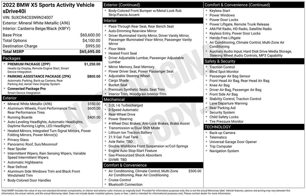 Used 2022 BMW X5 sDrive40i w/ Premium Package RWD image 4