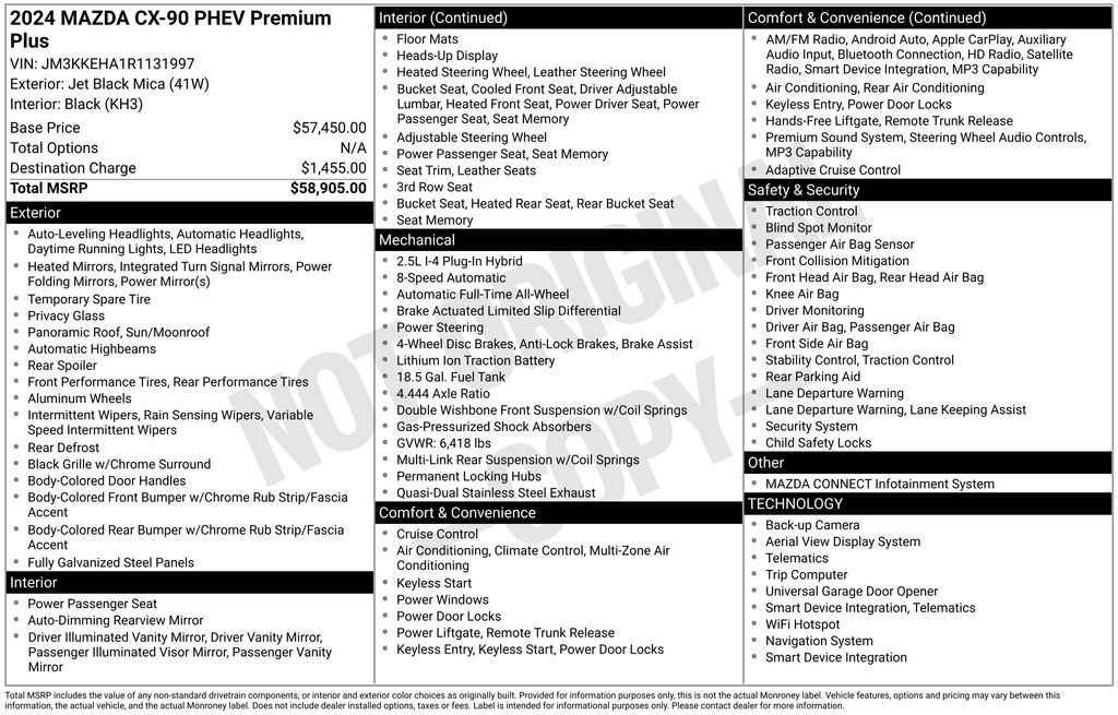 Used 2024 MAZDA CX-90 Plug-In Hybrid w/ Premium Plus image 43