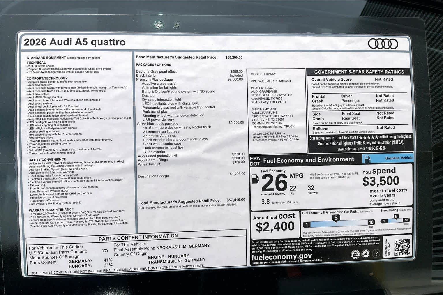 New 2026 Audi A5 Premium Plus w/ Premium Plus Package AWD/4WD image 19