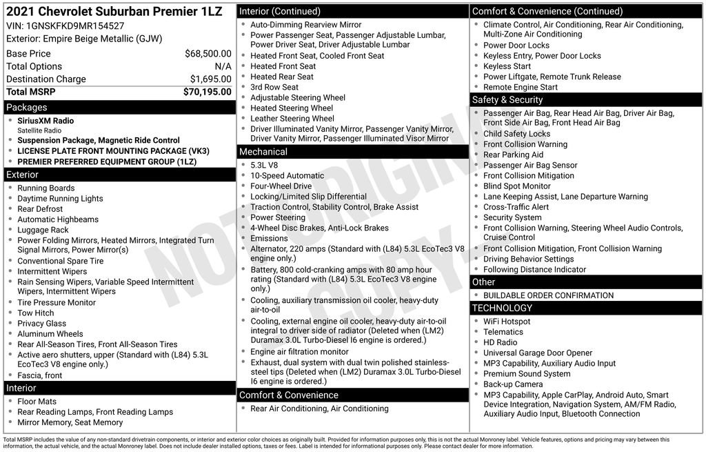 Used 2021 Chevrolet Suburban Premier AWD/4WD image 2