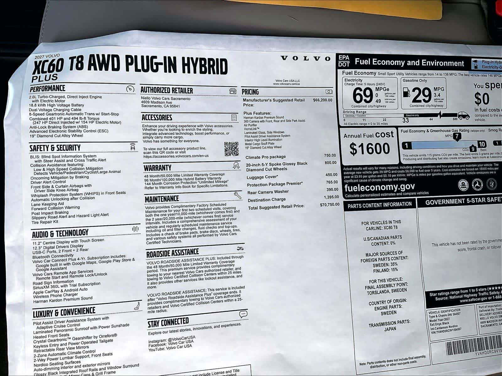 New 2027 Volvo XC60 T8 Plus AWD/4WD image 36