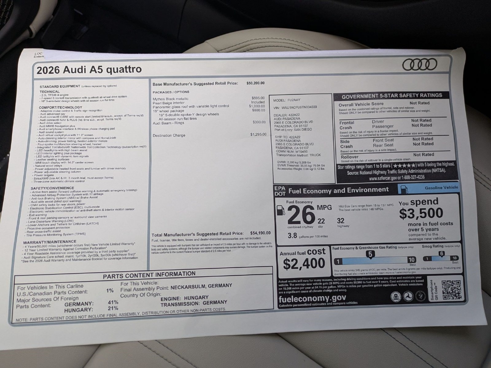 New 2026 Audi A5 Premium AWD/4WD image 18