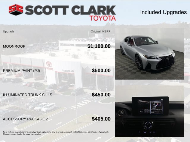 Used 2024 Lexus IS 350 F Sport w/ Accessory Package 2 RWD image 8