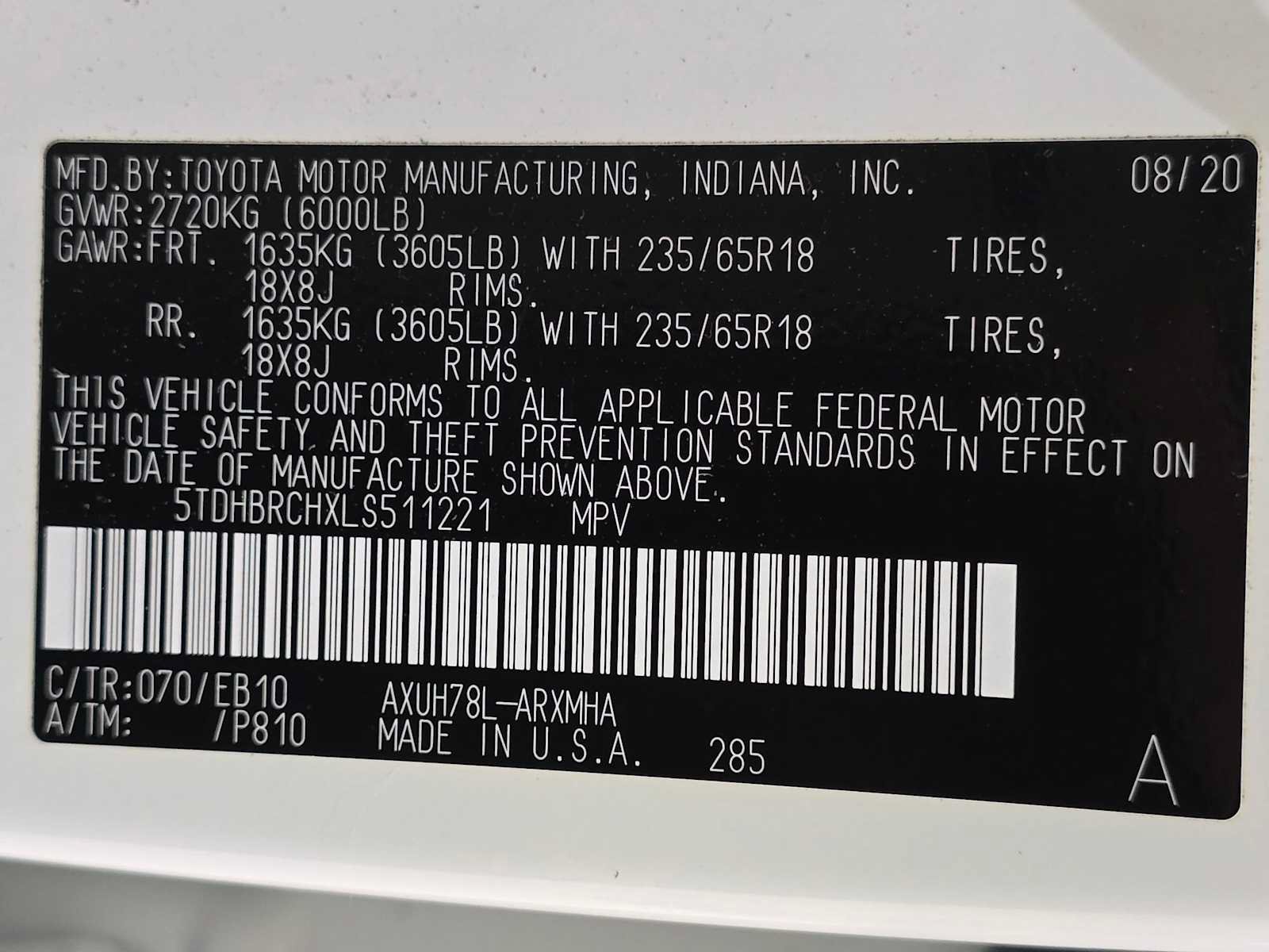 Certified 2020 Toyota Highlander XLE AWD/4WD image 31
