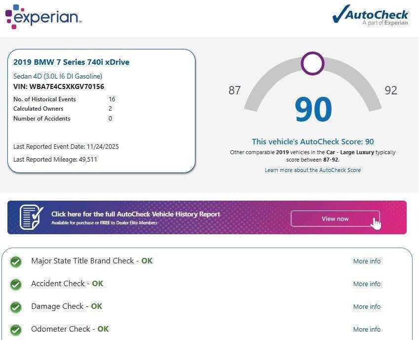 Used 2019 BMW 740i xDrive w/ Executive Package image 14