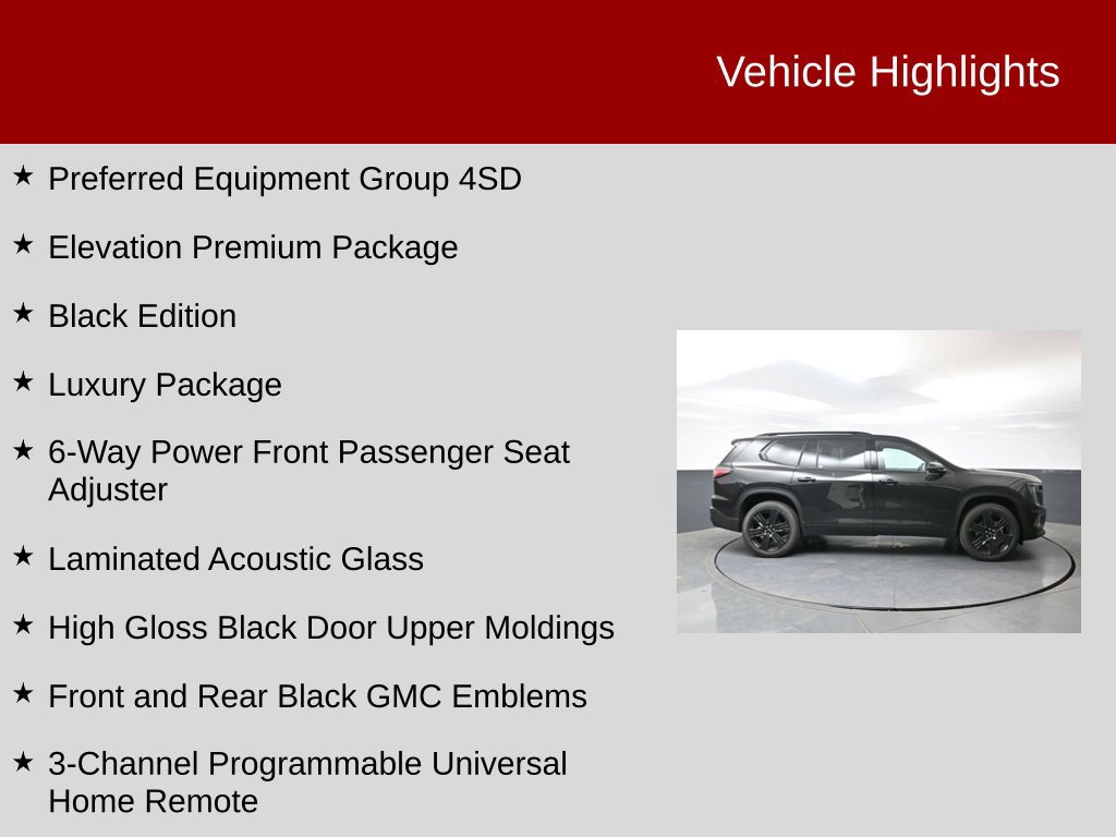 New 2026 GMC Acadia Elevation w/ Black Edition AWD/4WD image 2