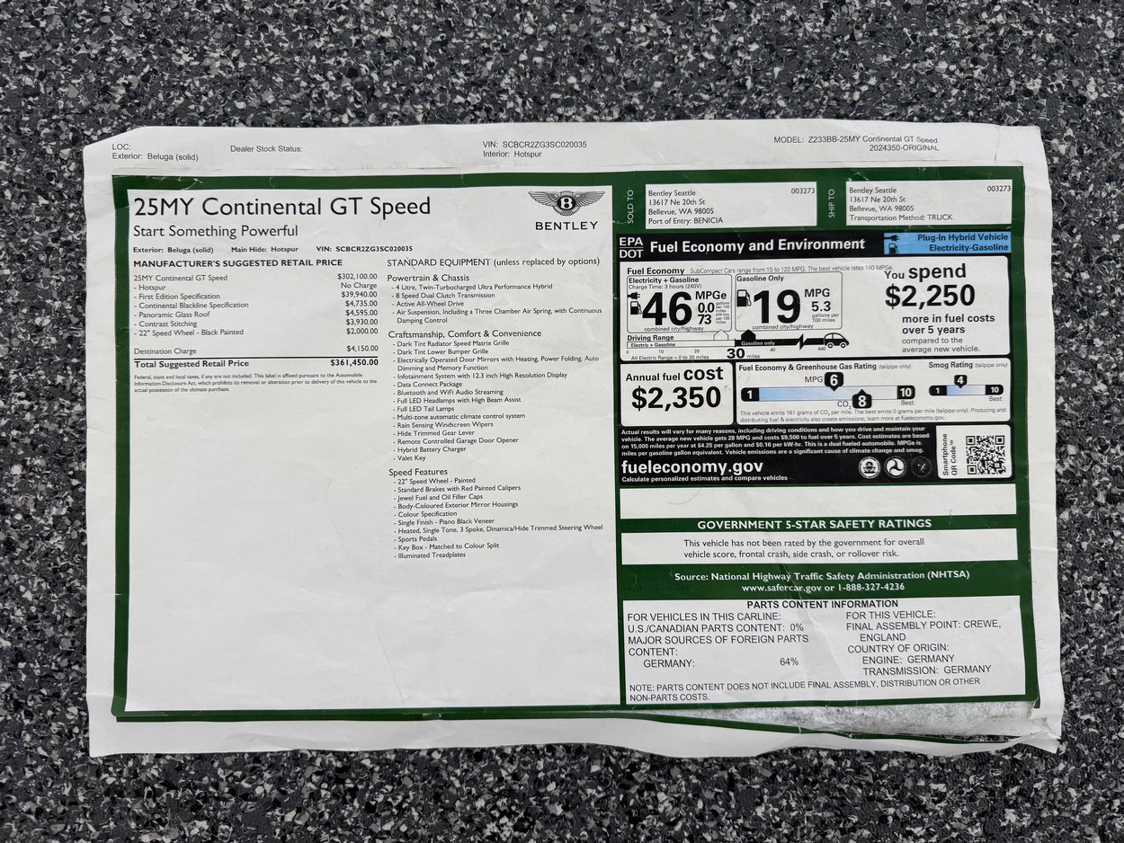 Certified 2025 Bentley Continental GT Speed AWD/4WD image 58