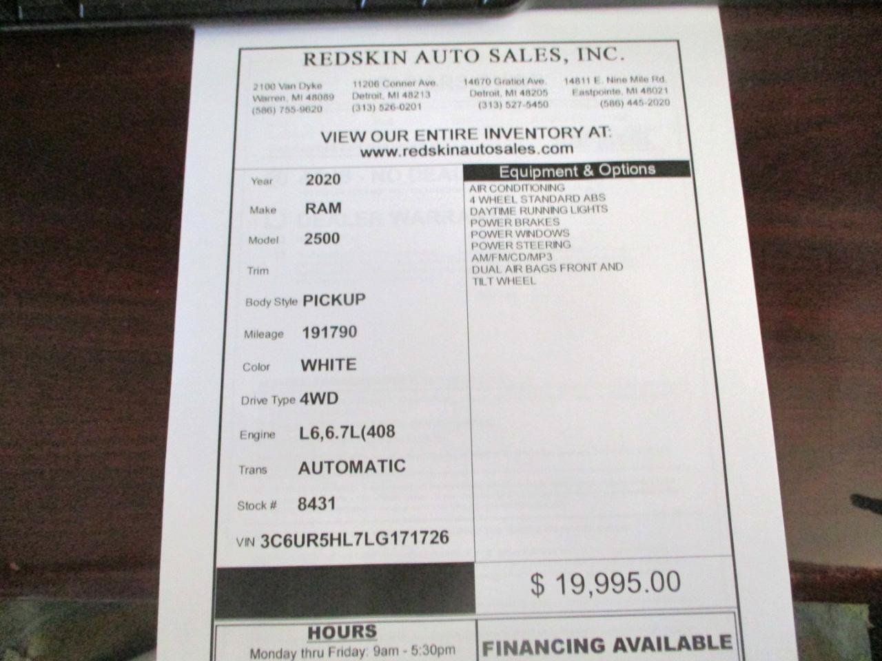 Used 2020 RAM 2500 Tradesman AWD/4WD image 15