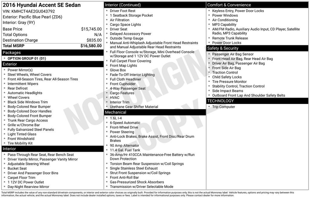 Used 2016 Hyundai Accent SE FWD image 6