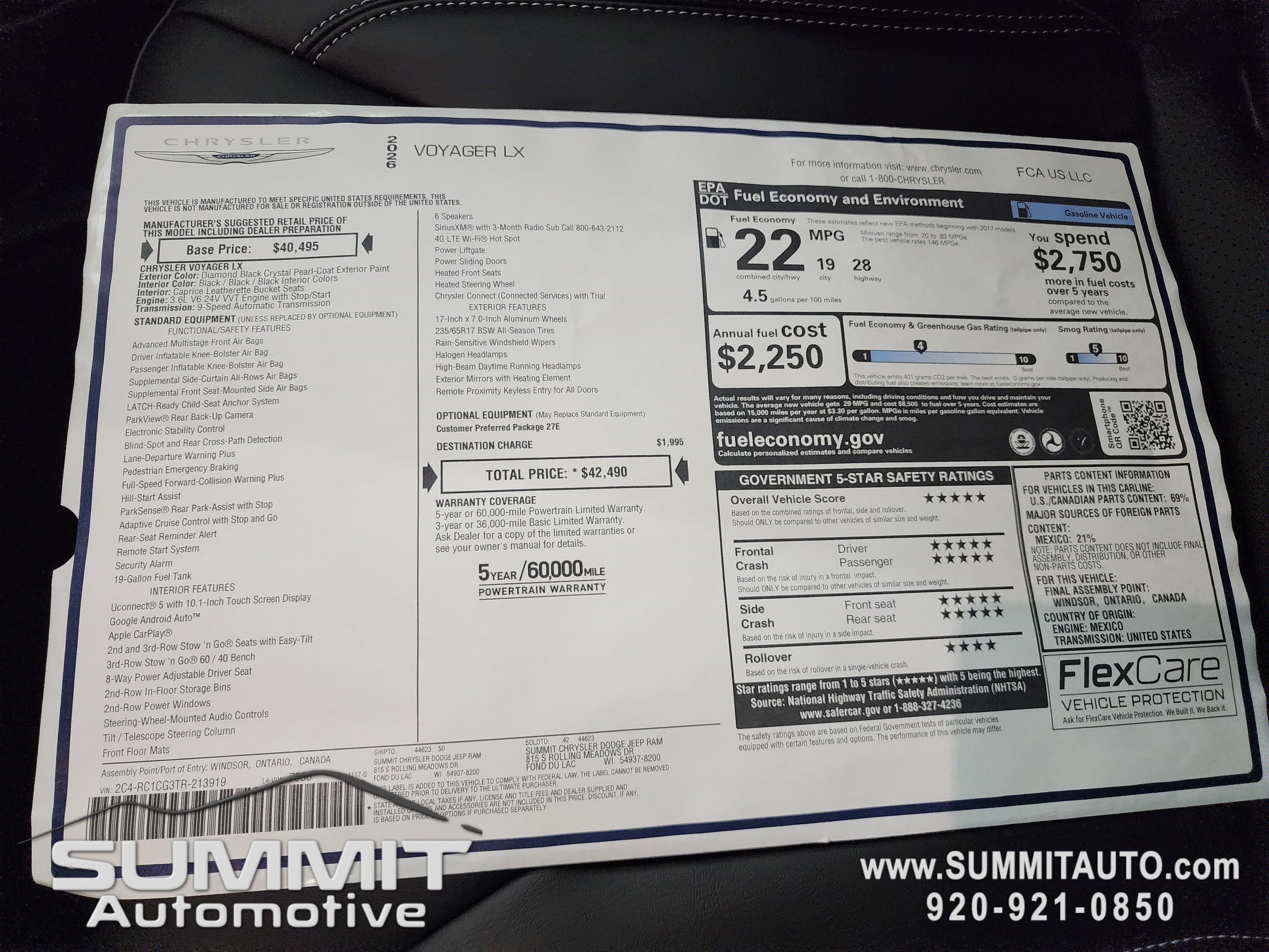 New 2026 Chrysler Voyager LX image 35