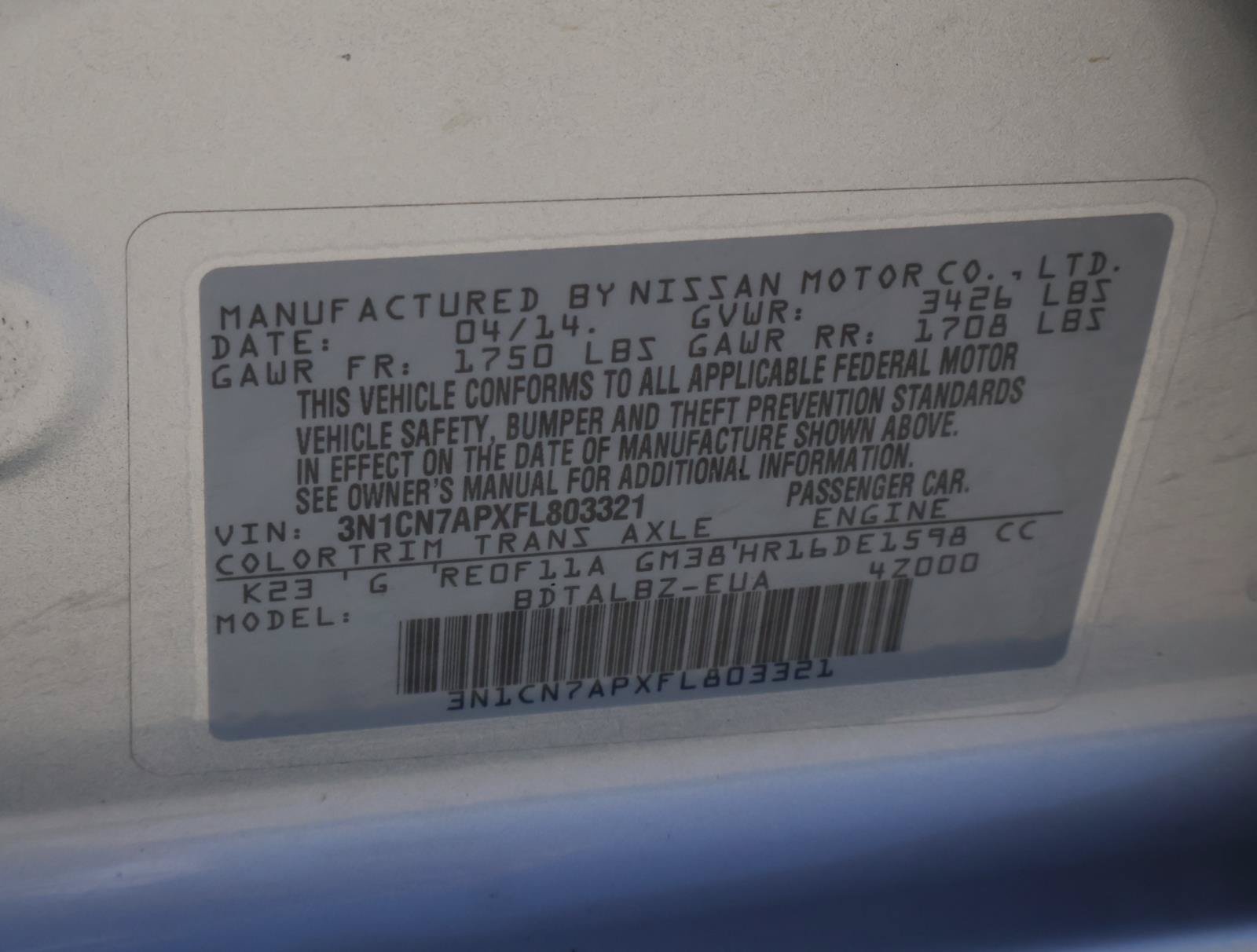 Used 2015 Nissan Versa SV FWD image 18