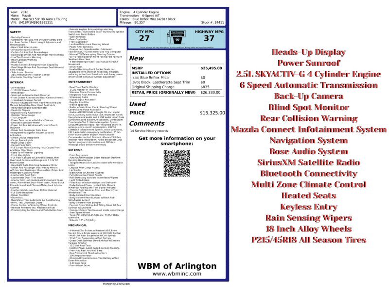 Used 2016 MAZDA MAZDA3 s Touring image 2