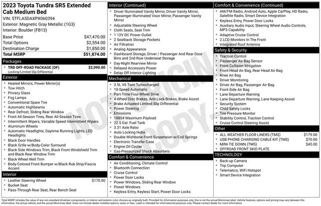 Used 2023 Toyota Tundra SR5 w/ TRD Off-Road Package AWD/4WD image 34